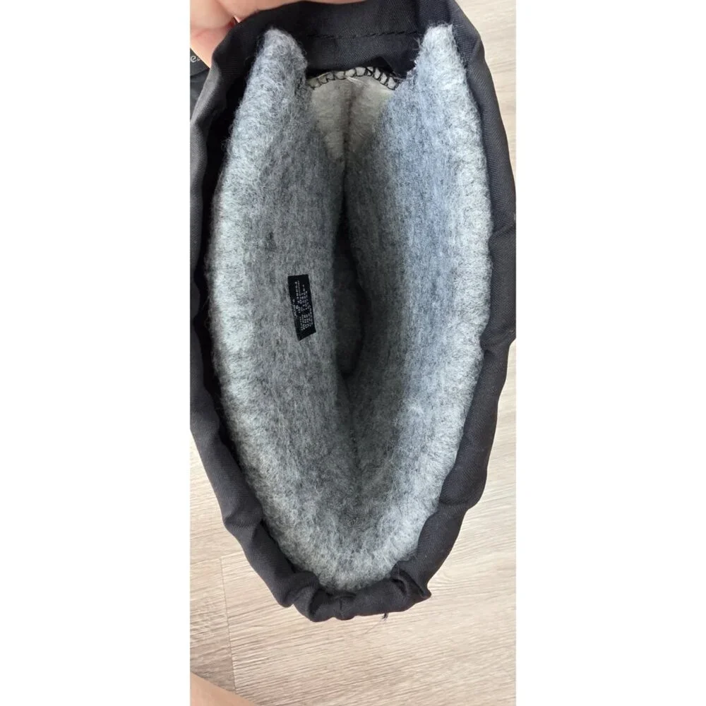 LL Bean Northwoods Kids Snow Boots Size 6 Black‎ Gray Winter Felt Insert